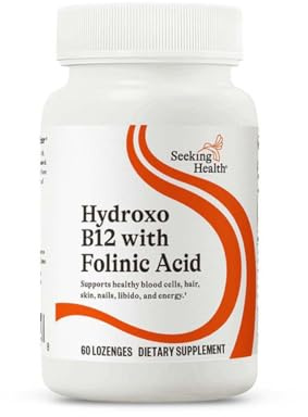 Seeking Health Hydroxo B12 with Folinic Acid - Supplement with Non-Methylated Form of Folate - Vitamin B12 Complex for Heart Health Support - 60 Lozenges