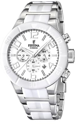 Festina Uhr Für Herren F16576/1 Outlet Silber Edelstahl Case WeißEdelstahl Band