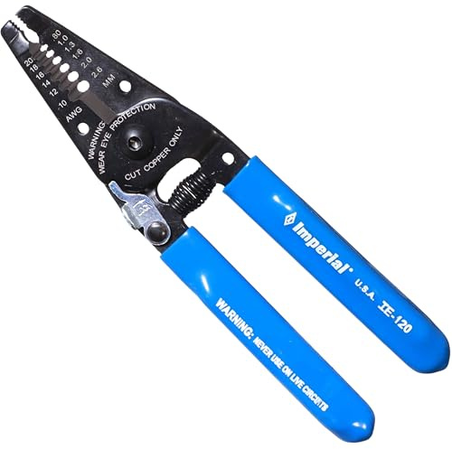 Imperial Tool IE-120 Heavy-Duty Upfront Plier Nose Stripper and Cutter 10-20 AWG Solid