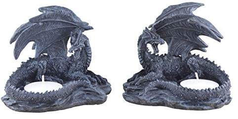 Vogler 816-997 2er Set Teelichthalter Drache Teelicht Dragon 10cm Figur Figurine