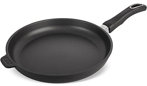 Original Gundel GUSS-BRATPFANNE flach, Ø 28 cm, Höhe 4,5 cm, BIOTAN-Oberfläche, PFOA-frei, Akku-Therm Boden - fester Stiel