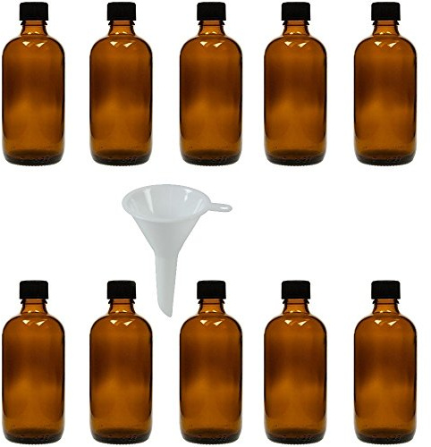10 Tropfflaschen 100 ml, Apothekerflaschen in Braunglas inkl. Tropfeinsatz