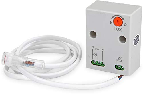 Mini sensore crepuscolare da parete, per ambienti esterni, 230 V, IP65, 2300 W, adatto a LED da 1 W