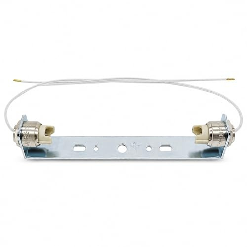 R7s Fassung für 118mm LED oder Halogenstab lang mit Litze 20cm Hochvolt-Lampenfassung silber