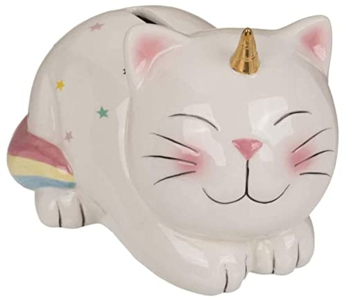 Out of the blue Spardose Einhornkatze 17 cm mit Schlüssel aus Keramik