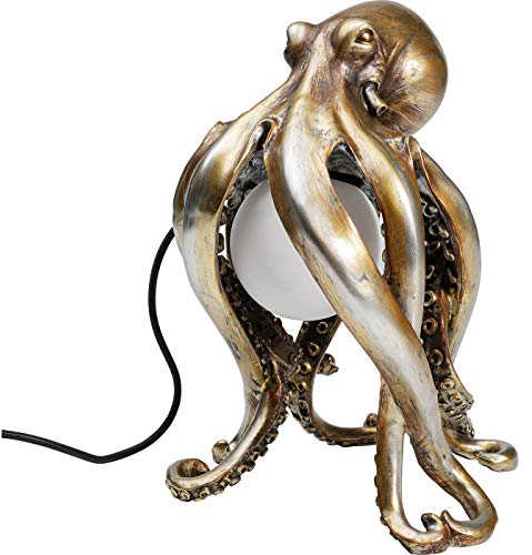 Kare Design Tischlampe Animal Octopus Gold, Tischleuchte, Tiermotiv, Dekoleuchte, Nachttischlampe, Schreibtischlampe, Leuchtmittel nicht inklusive, 34x22x26 cm (H/B/T)