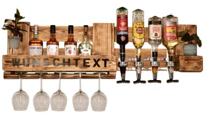 Weinregal Holz Schnapsregal vintage Getränkespender Küche Bar Regal Wandregal rustikal Europalette