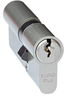 FELGNER Doppel-Zylinder Euro Plus Schließzylinder Profilzylinder Türschloss Sicherheitsschloss für Türen Haustür Wohnungstür - inkl. 3 Bart-Schlüssel | 30-30mm Nickel Matt