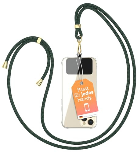 EAZY CASE - Handykette Universal [KOMPATIBEL MIT JEDEM HANDY] - Handyband & Schnur zum Umhängen - Handyhülle mit Kette - Handy Umhängeband - Phone Strap Schnur - Lanyard Handy Kordel - Phone Chain
