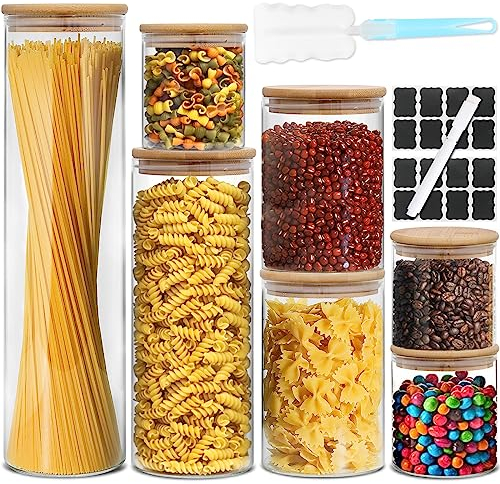 Cisivis Vorratsgläser mit Deckel, 7 per-Set Vorratsdosen Glas mit Deckel, 1.5L Aufbewahrung Glas mit Deckel, 1500ml×1,1000ml×1,500ml×2, 250ml×3