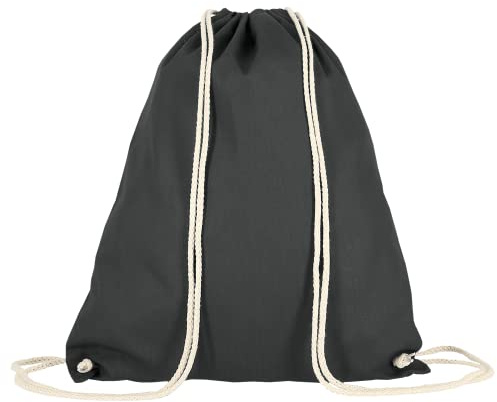 TEXXILLA Baumwoll Turnbeutel 38 x 46cm (10er Pack), Farbe:anthrazit | – Sportbeutel aus Baumwolle mit Kordelzug – Gym Sack, Stofftasche, Jutebeutel OEKO-TEX® geprüft – 19 Farben