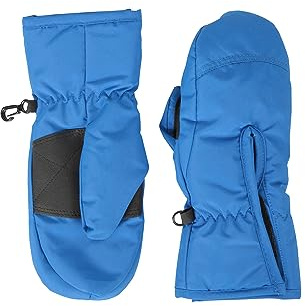 Mountain Warehouse Kids Snow Mittens - Snow Proof Ski Gloves, Adjustable Cuffs, Fleece Lined - For Autumn Winter & Outdoors Bright Blue L