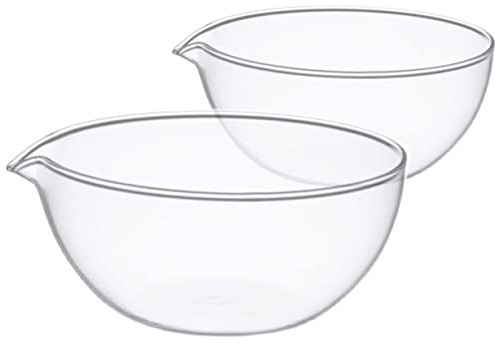 KICHOUSE Bol en Verre Cuisson 500 ML 200 ML Bols à Sauce Résistants à La Chaleur en Verre Transparent Plats D'assaisonnement Polyvalents Cuisine Et Apéritifs Lot De 2