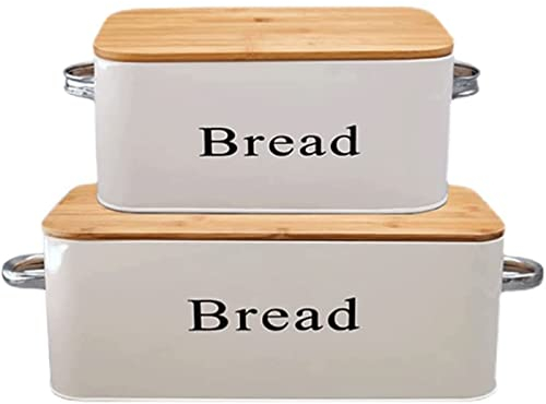 OLOTU Sellado Panera de Metal, Soporte para Pan de Gran Capacidad de 5,7/12L, panera Vintage con Tapa, contenedor de Almacenamiento de Pan Multifuncional Natural