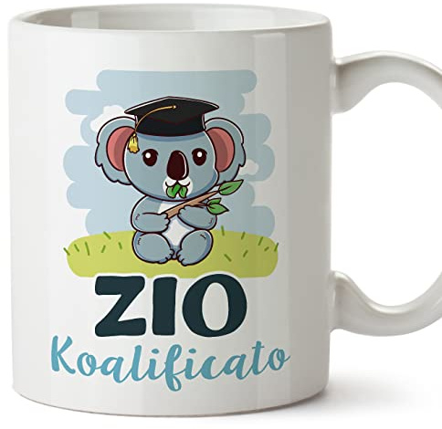 Mugffins Tazza in ceramica per ZIO 11 oz / 350 ml - In italiano - Koalificato/Koalificata - Idea regalo per compleanno, anniversario, natale