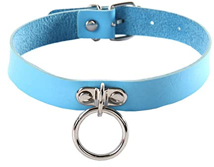 Gualiy Choker Halskette Damen, Choker Gothic Leder mit O Ring Punk Halsband Damen 42cm Verstellbar Tattoo Halskette