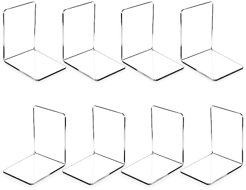 GOYADA 8 Stück Buchstützen aus Acryl, Buchstützen Transparent für Bibliothek, Schule, Büro und Zuhause, Buchstützen aus Acryl, 3 MM Dick, Robust