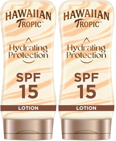 Hawaiian Tropic Silk Hydration Protective Sun Lotion Sonnencreme LSF 15, 180 ml (2er Pack)