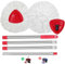 Adaptedfor O-CEDA EasyWring - Set di ricambio per mocio rotante in microfibra, manico regolabile, baser, testa per mocio rotante, 2 ricariche in microfibra, 1 copertura triangolare per mocio e manico