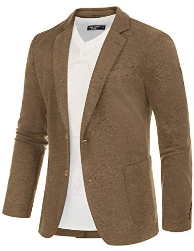 PJ PAUL JONES Veste pour homme Sportive Classique Blazer Britannique 2 Boutons Blazer Moderne en Maille Veste de Costume pour Hommes, marron, 3XL