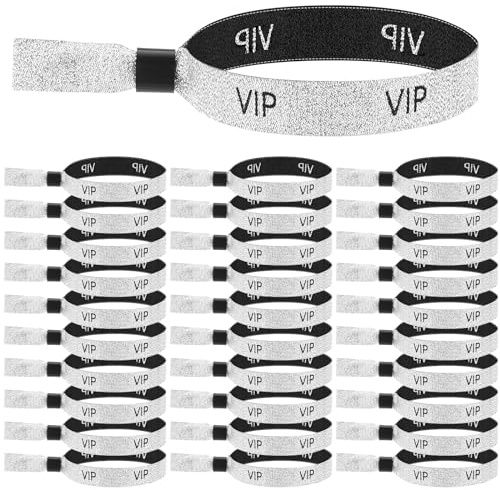 Tigeen 100 Stück VIP-Stoff-Armbänder, VIP-Stoff, Event-Armbänder, Partys, Eintritt, Handgelenkbänder für Veranstaltungen, Farben, leichtes Gewebe, Handgelenkschlaufe, VIP-Armbänder für