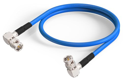Superbat Cavo SDI 3G/6G/12G BNC 75 Ohm Maschio a Maschio Belden 1694A 60cm | Doppia Schermatura, BNC Angolato Placcato Oro, 18AWG, 4K UHD/8K, 1 Pezzo, per Blackmagic, Telecamere, Convertitori, Monitor