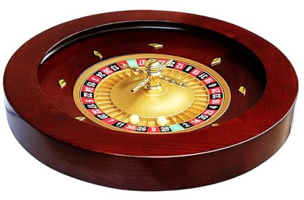 Professioneller Plattenspieler Rotbraunes Mahagoni-Roulette-Rad-Set, 20 Zoll, Deluxe-Roulette, Roulette-Spiele, ideal für Familienspielabende oder den professionellen Einsatz Rouletterad aus Holz