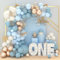 Arco de Globos de Cumpleaños Azul, 94pcs Kit Arco de Guirnalda Globos Azul Dorado con Globo Blanco Arena Globo Azul Macarrón para Decoración Fiesta Feliz Cumpleaños de Hombre Niño, Baby Shower, Boda