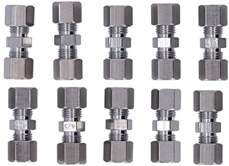 Zohisin Bremsschlauch 11×10×3 10 Stück Bremsleitungsverbinder aus plattiertem Kupfer, Bremsleitungsanschluss für 4,75 mm Durchmesser Rohr Bremsleitungsverbinder links