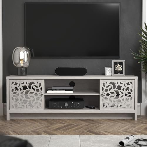 Galano Norwich TV Stand Cabinet – Entertainment Unit for TVs up to 60 with 2 Doors & Storage – Living Room Furniture (Dusty Grey Oak)