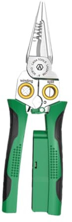 perfk Multifunktionale Abisolierzange, Kabelschneider, Zange, Elektriker-Crimper, elektrisches Abisolierwerkzeug für Wickelstreifen, 8 in 1 Test Elektro