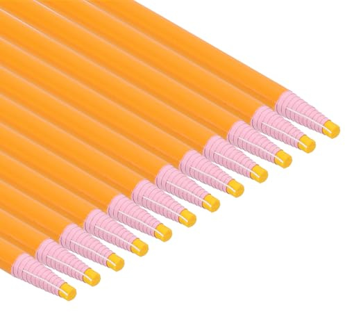 PATIKIL Pennarelli Staccabili, 36pz Matite Cera Grasso Legno per Indumenti in Vetro Pellicola da Disegno Carta Vinile Metallo, Giallo