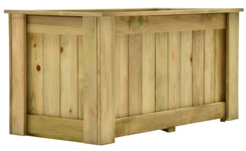 DYRJDJWIDHW Pot de Fleur,Jardiniere Balcon,bac a Fleur rectangulaire,Jardinière surélevée 100x50x50 cm Bois de pin imprégné Convient pour Les patios, Les balcons et Les Jardins