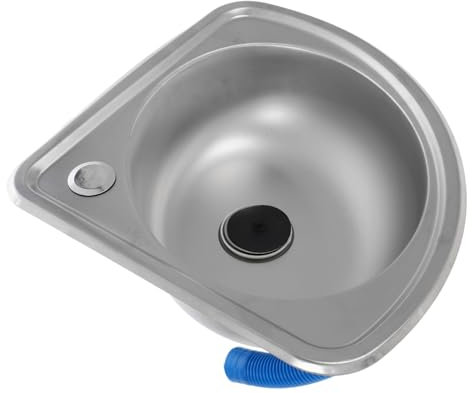 BUGUUYO Lavabo Angolare in Acciaio Inossidabile Vasca per Camper e RV Design Salvaspazio con Installazione Parete Lavello Compatto per Cucina e Bagno Resistente e Facile da Pulire