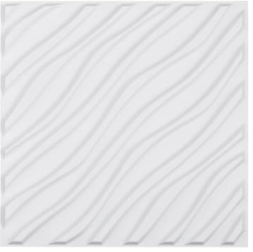 VEVOR 3D Wall Panels, 12-Pack 19.7 x 19.7 in PVC Modern Art Minimalist Wave Tiles, 32 Sq.Ft Coverage Accent Wall Panel, Interior Home Decor for Bedroom, Living & Gaming Room, Matte White