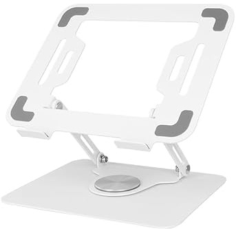 Ergonomischer Laptop-Halter mit 360° Drehung, Faltbar & Höhenverstellbar – Perfekt für Homeoffice, Schreibtisch und Unterwegs (Weiss)