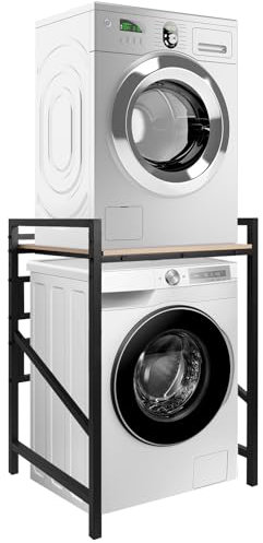 Teodute Washer Dryer Stand Stacking Kits, Three Adjustable Heights Washing Machine Storage Unit, Load Capacity 250KG, Portable Stacking Kit For Tumble Dryers for Tumble Dryers and Dishwashers