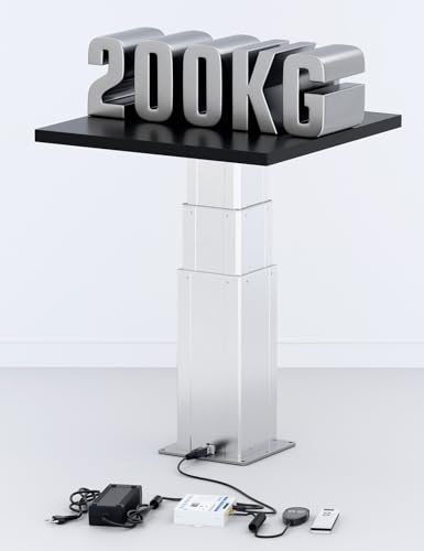 DIHOOL Elektrische Hubbeine 200kg Tragkraft Höhenverstellbar 370-765MM Teleskop Tischgestell Werkstatt Tisch WLAN Fernbedienung Handsteuerung für Werkstatt Wohnmobil Büro