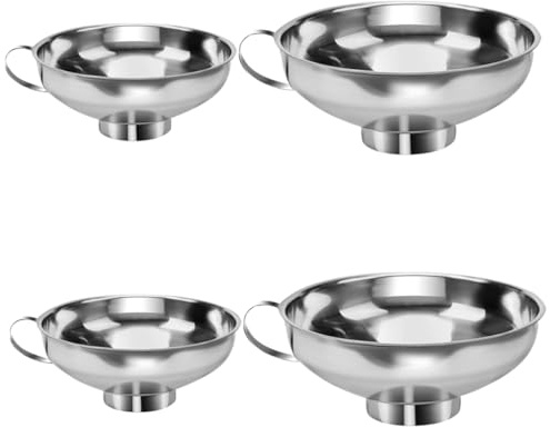 MAGICLULU 4 pièces Lot de Entonnoirs de Cuisine Acier Inoxydable à Large Bouche Entonnoirs Métalliques pour Transfert de et Ingrédients Secs Usage Polyvalent pour Conserves et Confitures
