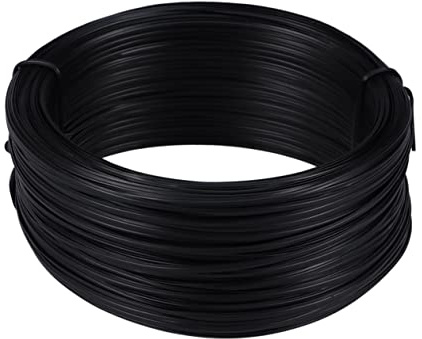 GALPADA Alambre de Hierro Plastificado Negro Alambre Engomado Flexible para Jardín Amarre de Plantas y Bricolaje