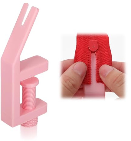 DOPENSPI Enfile-fermeture éclair pour fermeture éclair sans fin, enfile-fermeture éclair rose, pour une utilisation sur les ordinateurs de bureau d'une épaisseur de 0,27 à 1,38 pouces