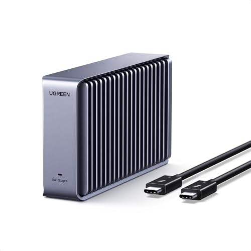 UGREEN 80Gbps M.2 NVMe SSD Gehäusebis kompatibel mit Thunderbolt 5/4/USB4 | NVMe Gehäuse bis zu 7000MB/s, M2 SSD Gehäuse kompatibel mit MacBook, Mac mini 50cm Kabel(SSD Nicht enthalten)
