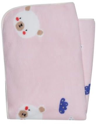 Sterntaler Babydecke Familie Bär, weiche Babydecke aus Plüsch, süßes All-Over Motiv, kurze und langflorige Seite, kuschelig und pflegeleicht, 100×75×1 cm, rosa