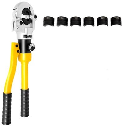 Alicates hidráulicos de 8 tonos, crimpadora hidráulica, contorno TH, 16-32 mm, mordazas de prensado de 360°, para tubos de cobre, terminales de cable de aluminio y cobre