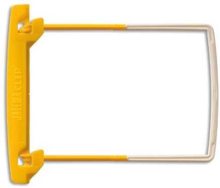 Jalema Clip 5710000 | Archivbinder Für Bündelung Von Dokumenten | Abheftbügel | Archivclip | Schnellbinder | Schlauchheftung | Fassungsvermögen 50mm | 100er Packung | Gelb/Weiß