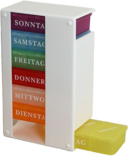 kda Medikamentendosierer TAB 7 | Pillenbox, Tablettendose, Tabletten Schachtel | 7 Tage mit je 3 Tageszeiten
