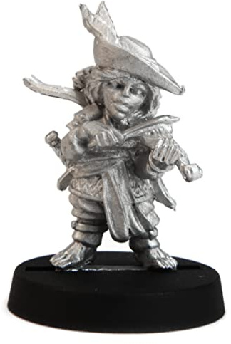 Stonehaven Halfling Bard Miniature Figure (for 28mm Scale Table Top War Games) - Made in USA