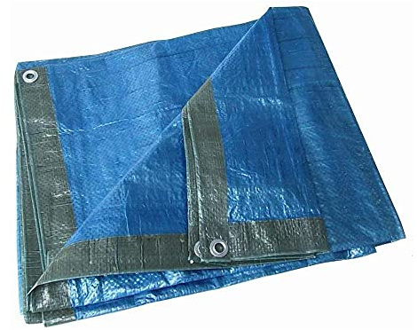 VERDELOOK Telo occhiellato in polietilene 5x4 m, grammatura 140 g/m², Blu e Verde, Plus, Multiuso, per Copertura e stoccaggio Merce