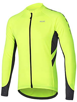 ARSUXEO Radtrikot für Herren, Fahrradtrikot Langarm, Radfahren Shirt, Radsport Trikot MTB Fahrrad-Bekleidung 6030