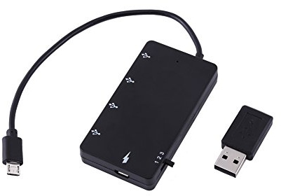 VBESTLIFE Micro USB OTG Lade HUB, 4 Port Micro USB Hub USB2.0 OTG Verlängerungsadapter Ladekabel für Smartphone, Tablet, für Android und für Windows